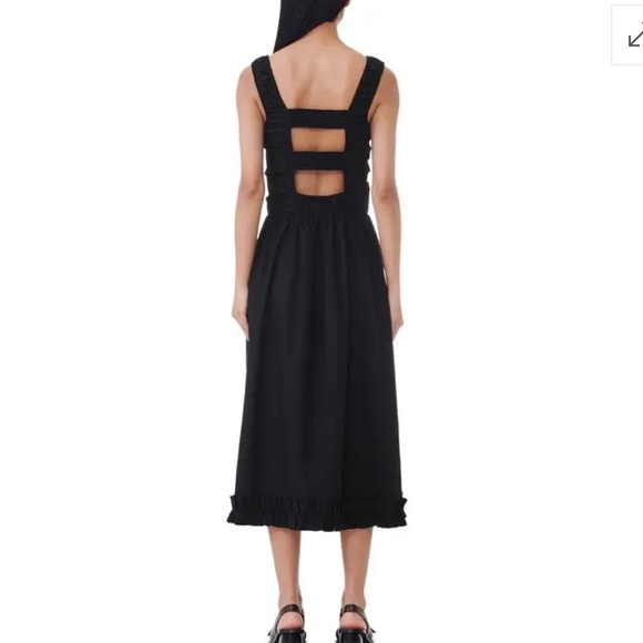 Ganni Cotton Poplin Midi Smock Dress - Picture 1 of 12